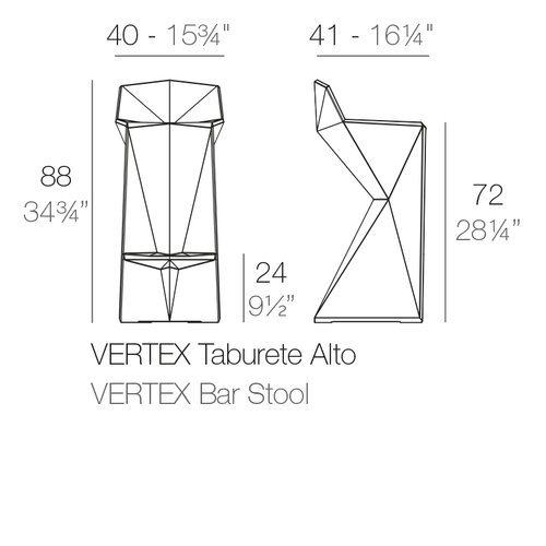 Vondom Vertex Outdoor 28.25'' Bar Stool | Wayfair